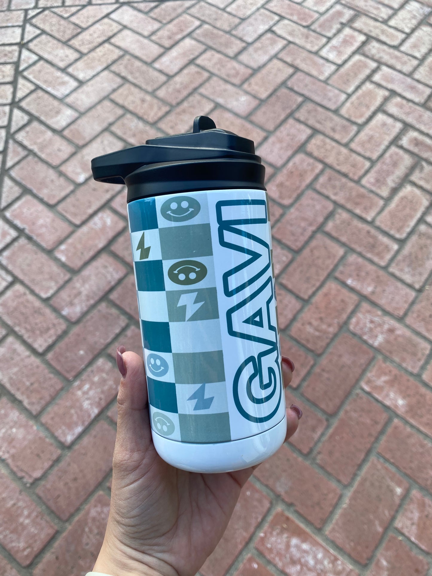 Checkered blue tumbler