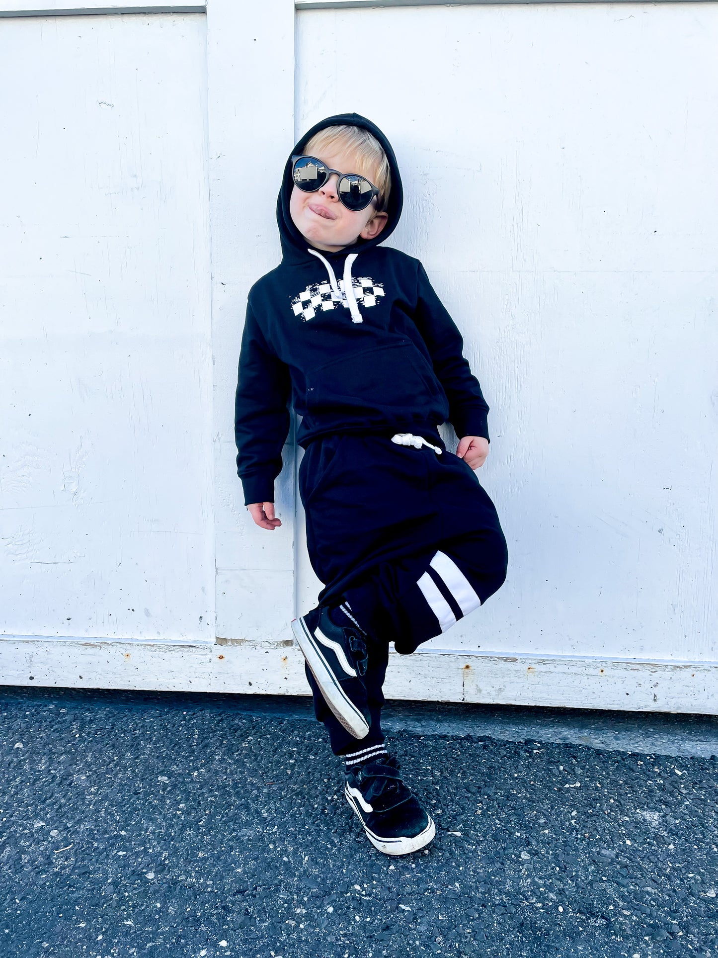 Racing stripe pants