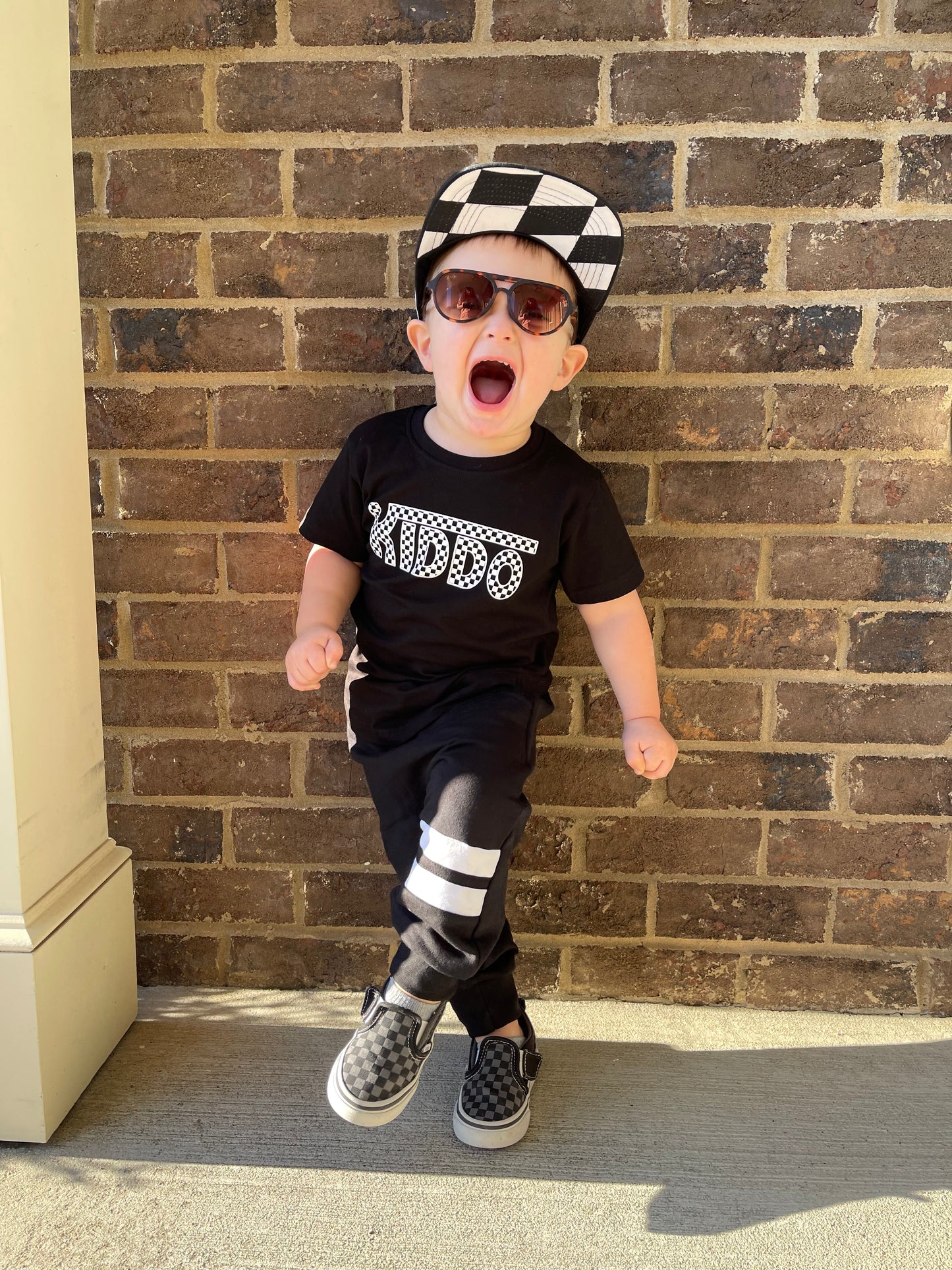 Racing stripe pants